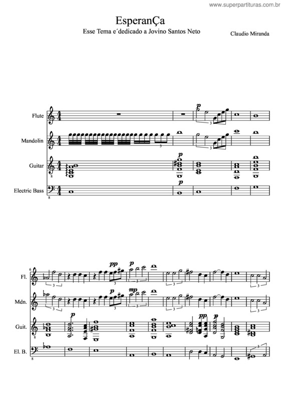 Partitura da música Esperança v.11