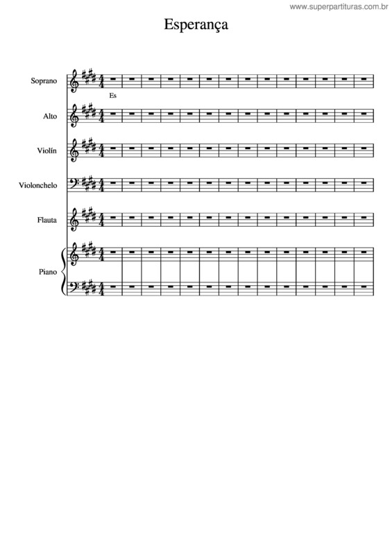 Partitura da música Esperança v.13