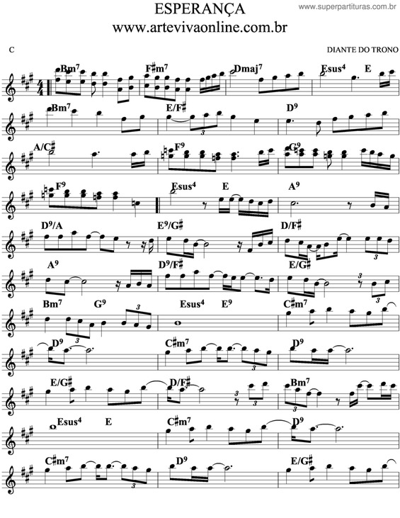 Partitura da música Esperança v.4