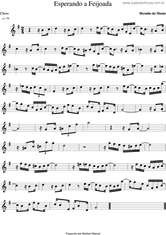 Partitura da música Esperando A Feijoada