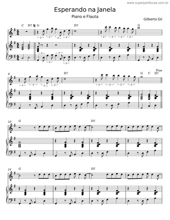 Partitura da música Esperando Na Janela – Gilberto Gil v.3