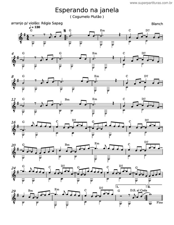 Partitura da música Esperando Na Janela – Gilberto Gil