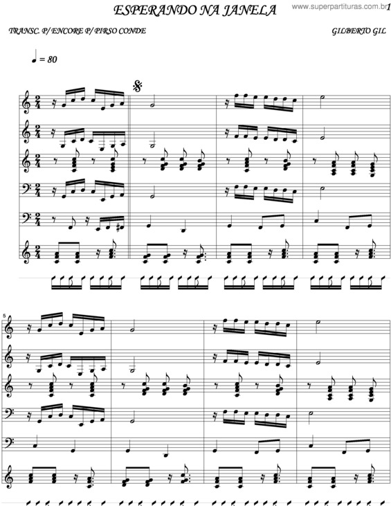 Partitura da música Esperando Na Janela v.11