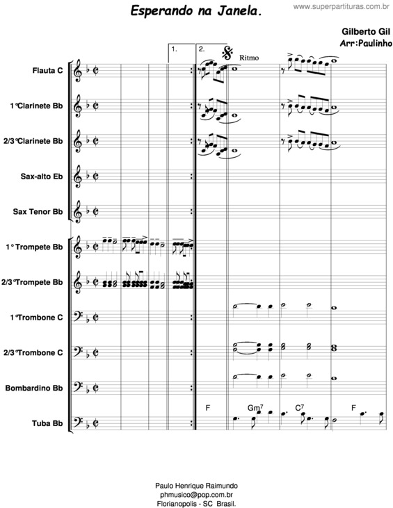 Partitura da música Esperando Na Janela v.14