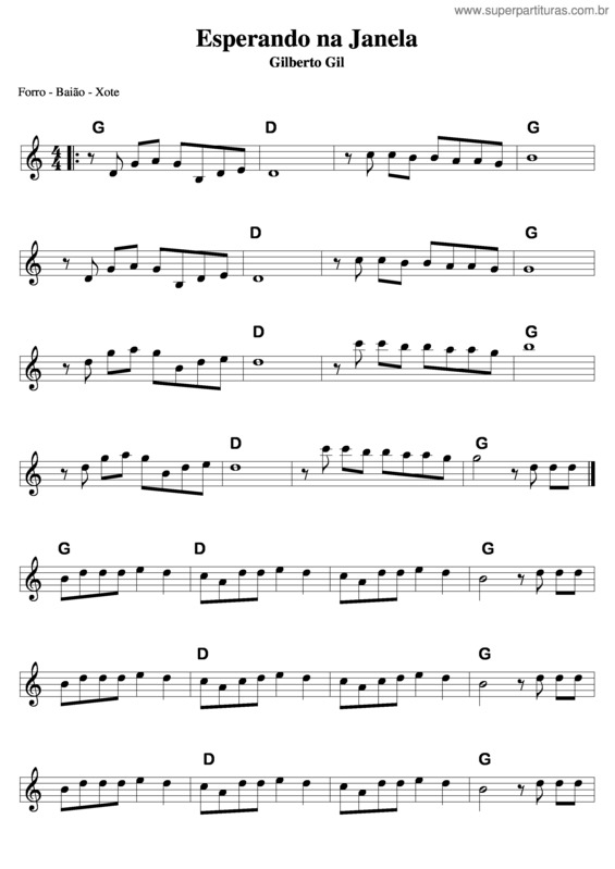 Partitura da música Esperando Na Janela v.24