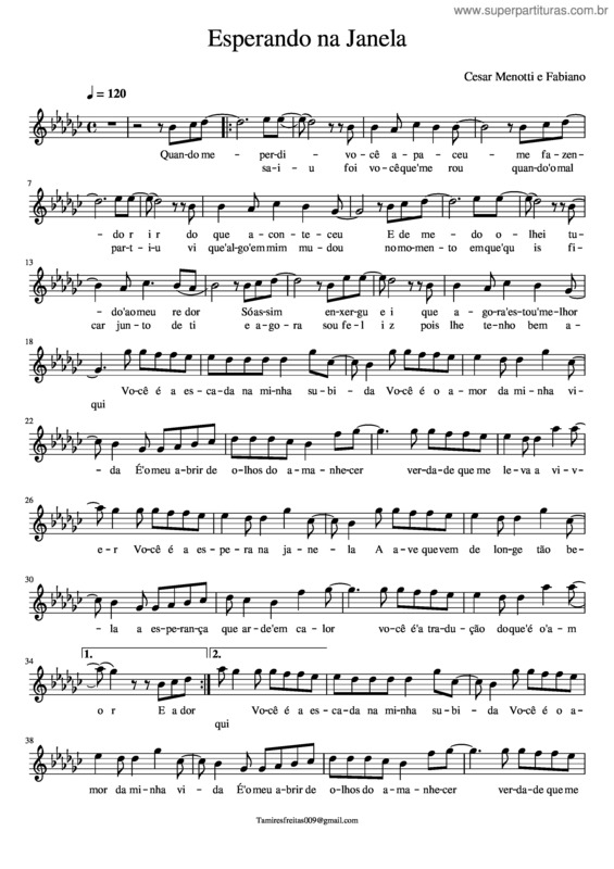 Partitura da música Esperando Na Janela v.25