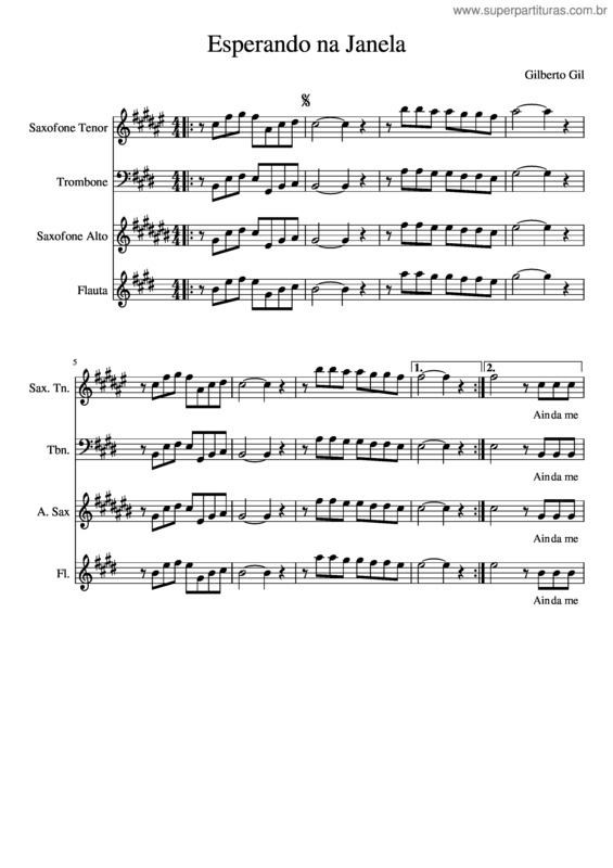 Partitura da música Esperando Na Janela v.26