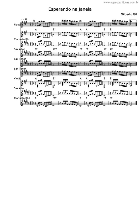 Partitura da música Esperando Na Janela v.27
