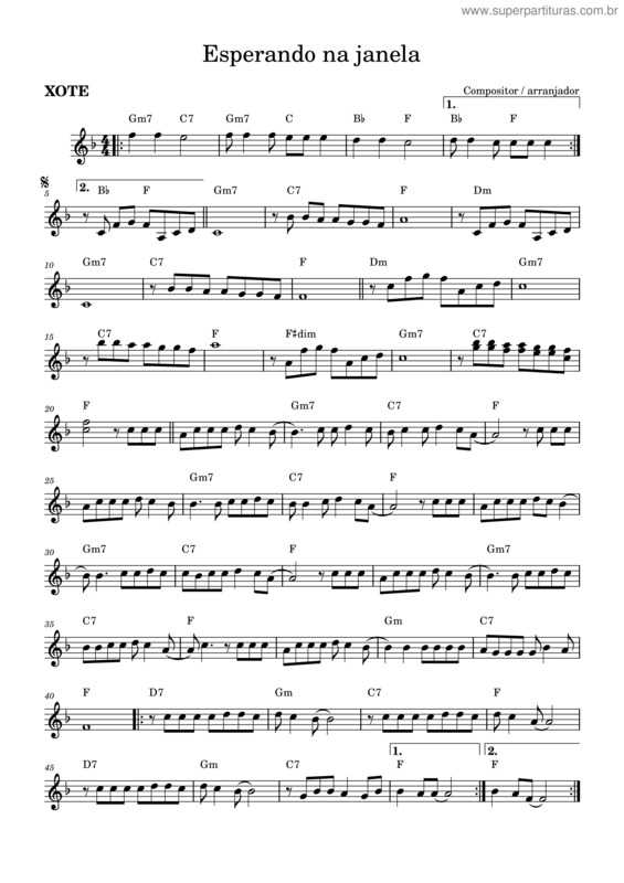 Partitura da música Esperando Na Janela v.33