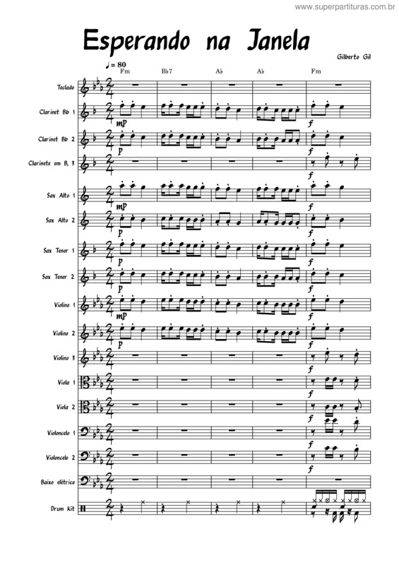 Partitura da música Esperando Na Janela v.34