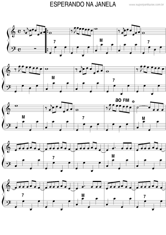 Partitura da música Esperando Na Janela v.6