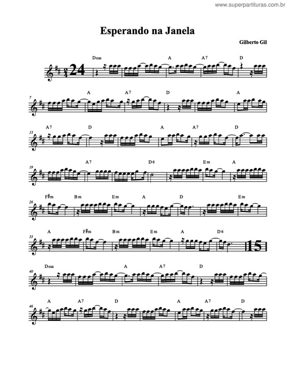 Partitura da música Esperando na Janela v.7