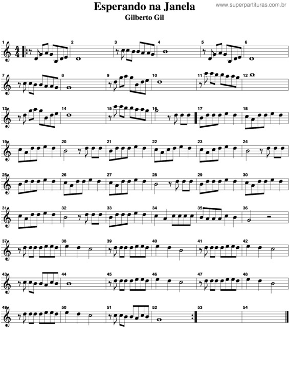 Partitura da música Esperando Na Janela v.8