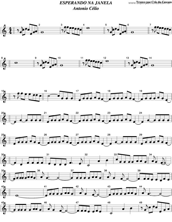 Partitura da música Esperando Na Janela v.9