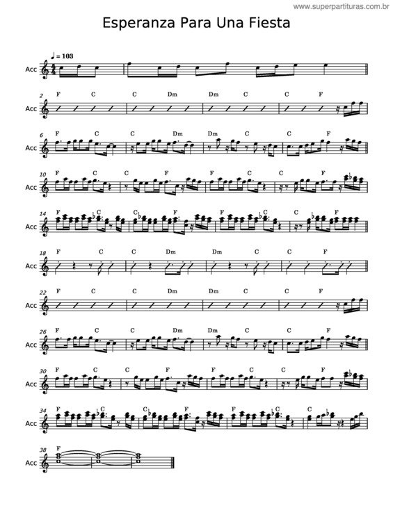 Partitura da música Esperanza Para Una Fiesta – Misc Tunes