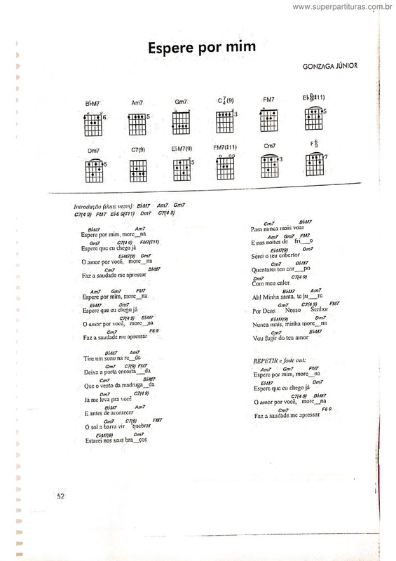 Partitura da música Espere Por Mim