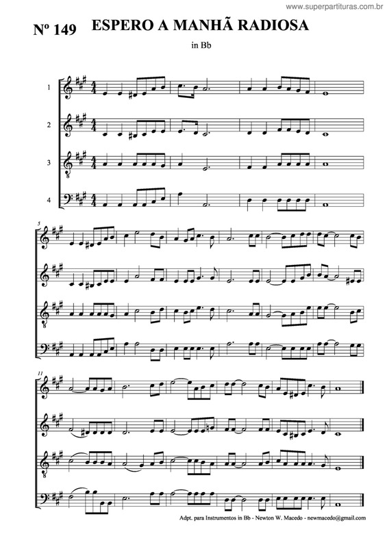 Partitura da música Espero A Manhã Radiosa v.2