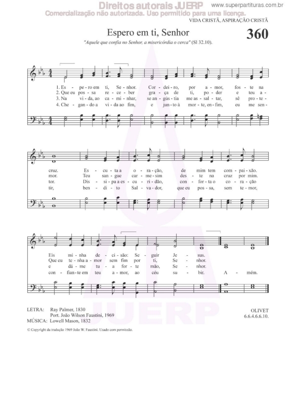 Partitura da música Espero Em Ti, Senhor - 360 HCC v.2