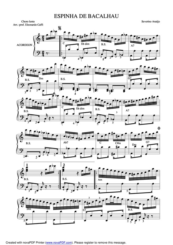 Partitura da música Espinha De Bacalhau v.14