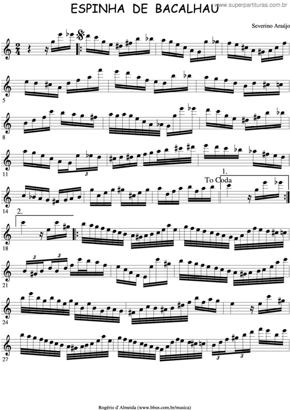 Partitura da música Espinha De Bacalhau v.5