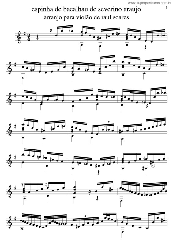 Partitura da música Espinha De Bacalhau v.7