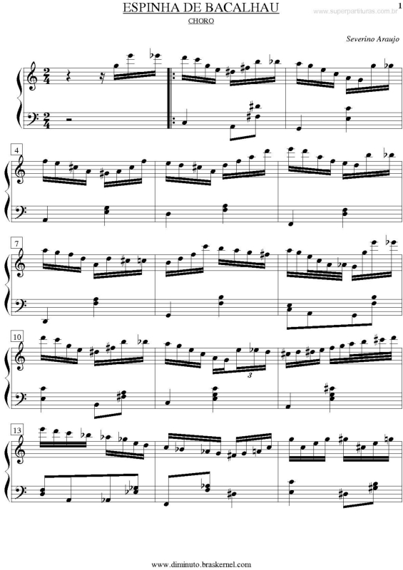 Partitura da música Espinha de Bacalhau