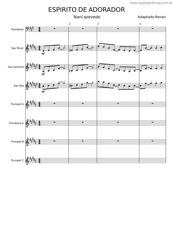 Partitura da música Espirito De Adorador v.3
