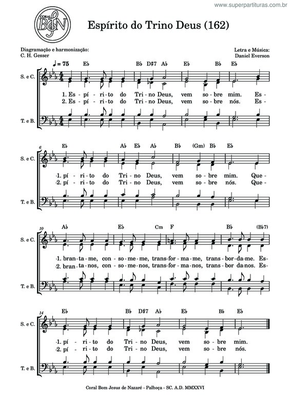 Partitura da música Espírito Do Trino Deus v.2