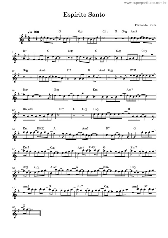 Partitura da música Espírito Santo v.13