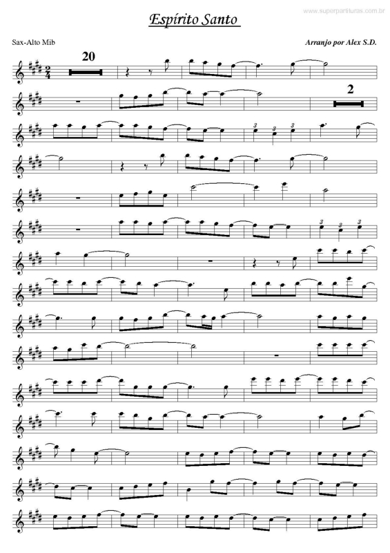 Partitura da música Espírito Santo v.2