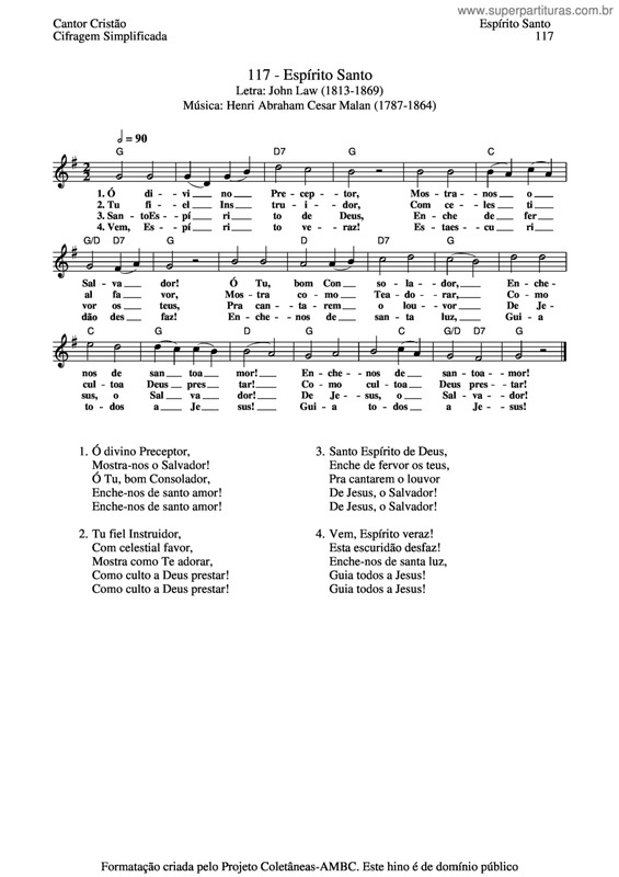 Partitura da música Espírito Santo v.7