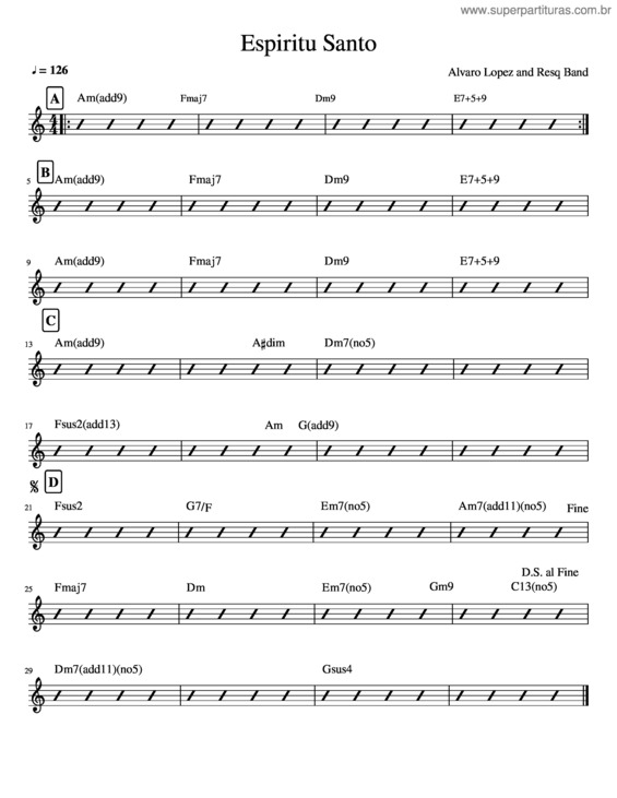 Partitura da música Espiritu Santo v.2