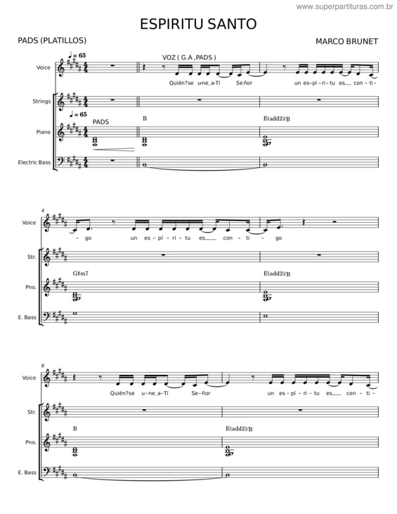 Partitura da música Espiritu Santo v.4