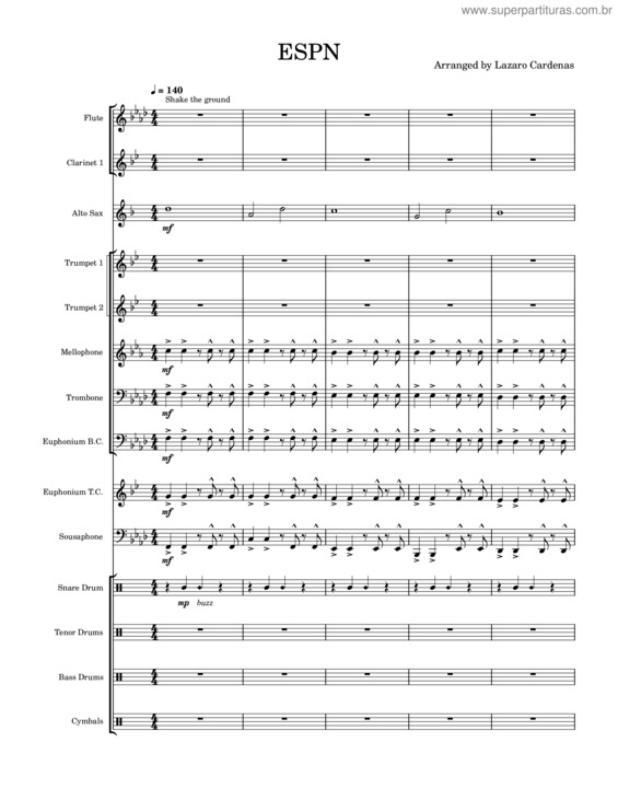 Partitura da música Espn – John Colby Espn – Arr. Lazaro Cardenas