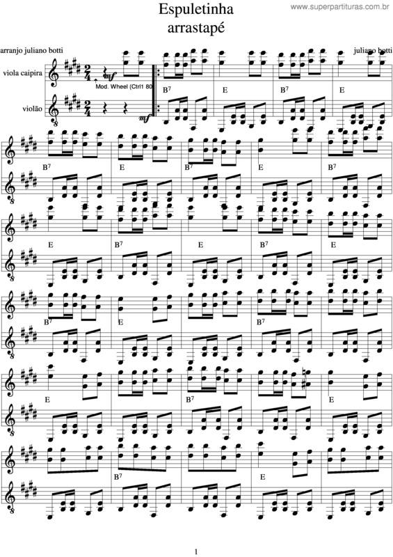 Partitura da música Espuletinha