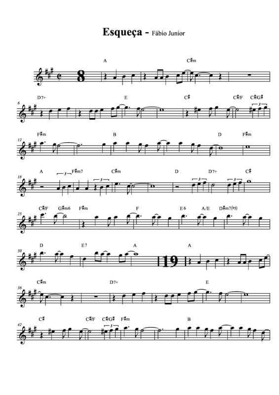 Partitura da música Esqueça v.3