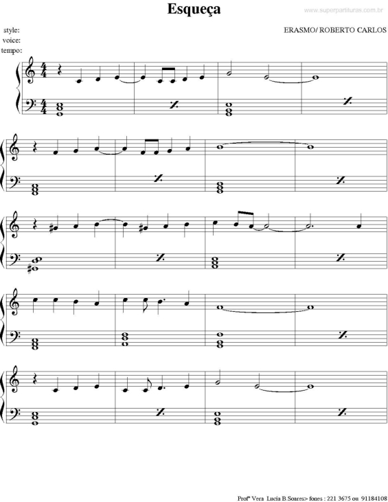 Partitura da música Esqueça