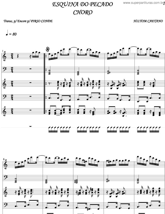 Partitura da música Esquina Do Pecado v.2