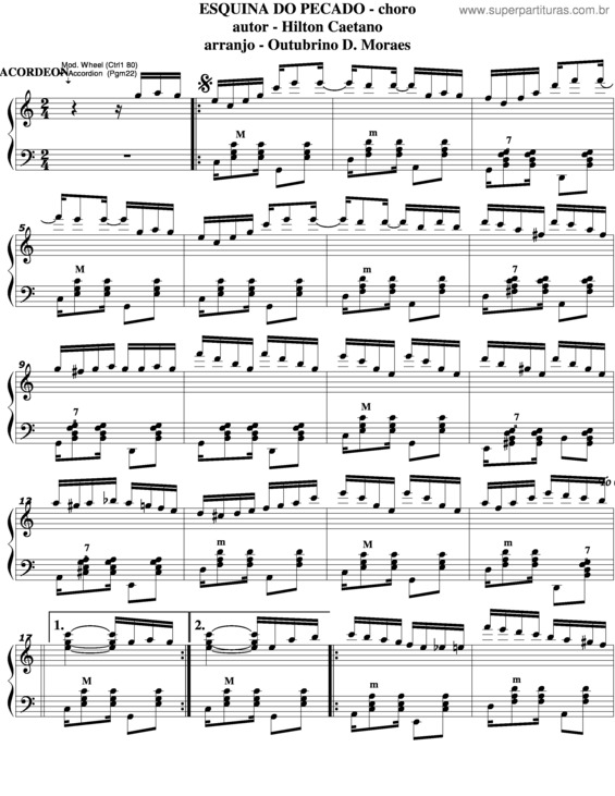 Partitura da música Esquina Do Pecado v.3