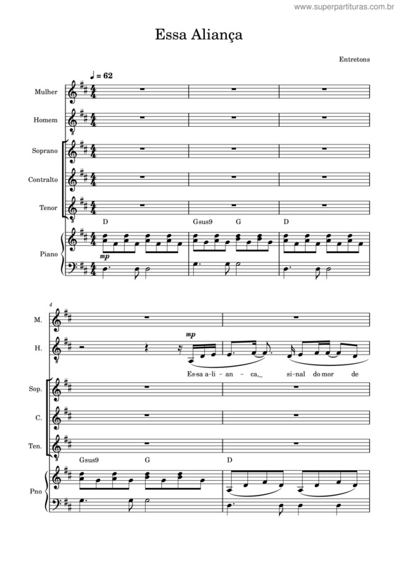 Partitura da música Essa Aliança – Entretons