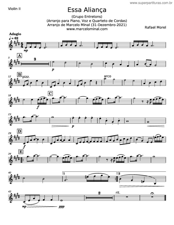 Partitura da música Essa Aliança – Rafael Morel v.3
