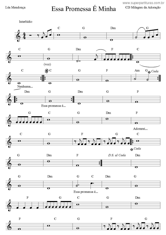 Partitura da música Essa Promessa É Minha