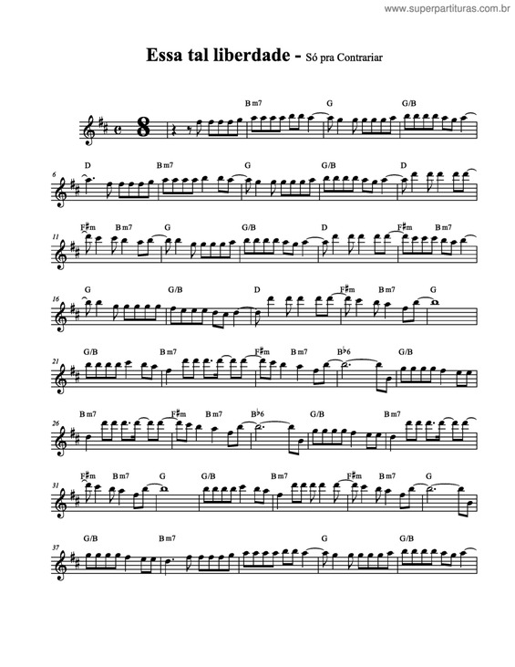 Partitura da música Essa tal de Liberdade