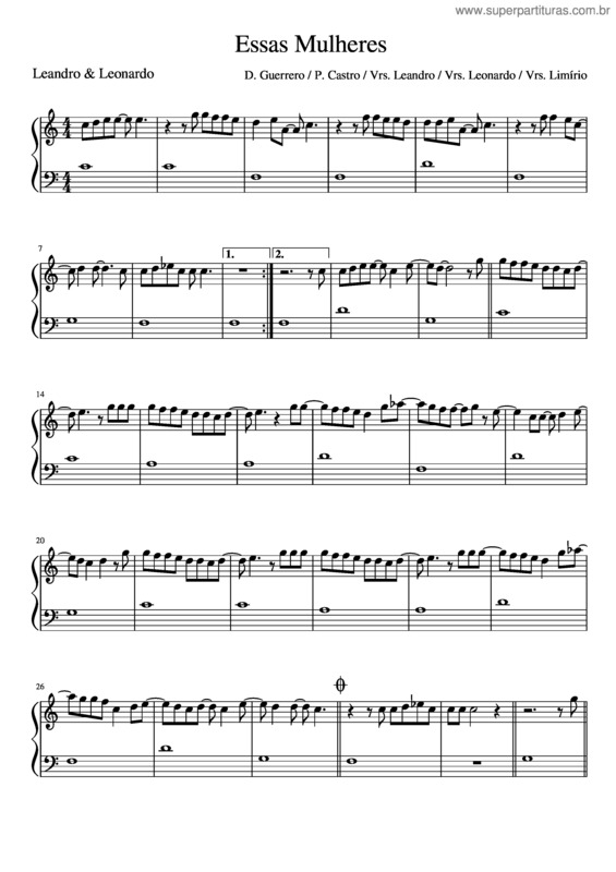 Partitura da música Essas Mulheres v.3