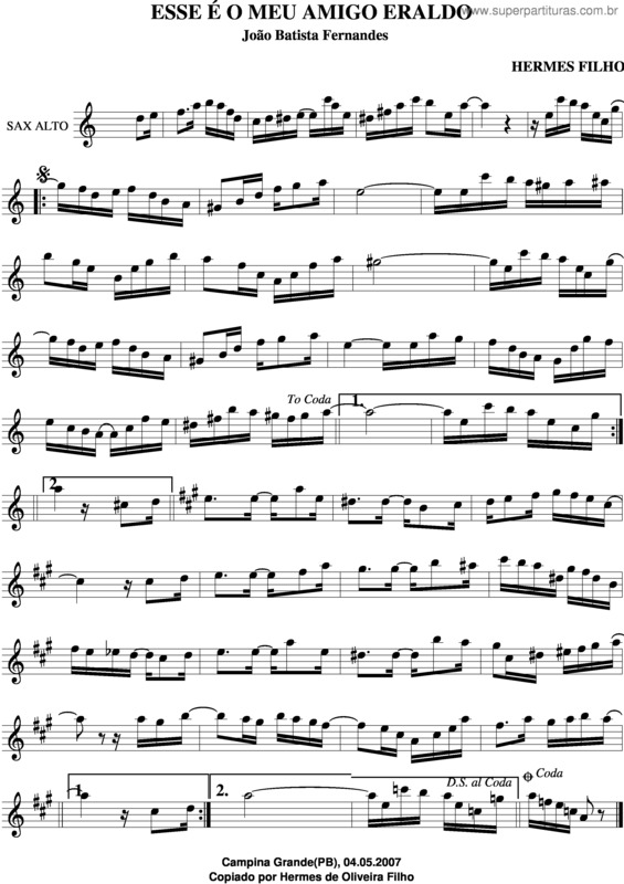 Partitura da música Esse É Do Meu Amigo Eraldo