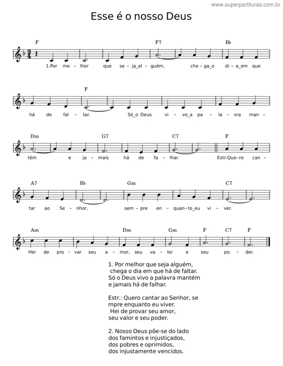 Partitura da música Esse É O Nosso Deus