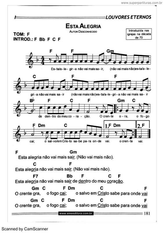 Partitura da música Esta Alegria