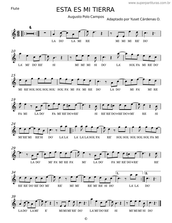 Partitura da música Esta Es Mi Tierra – Augusto Polo Campos v.2