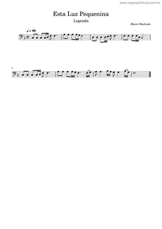 Partitura da música Esta Luz Pequenina – J. Rocha Monteiro Esta Luz Pequenina – Arr: Marco Machado
