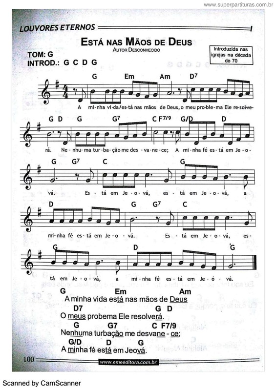 Partitura da música Está Nas Mãos De Deus